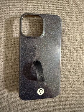 Loopy Case Glitter Black Phone Case with Loop Grip